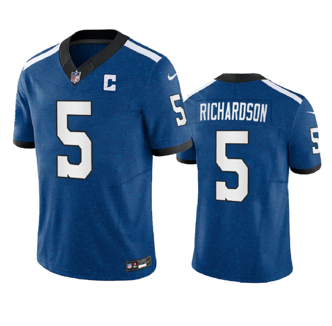 Men's Indianapolis Colts #5 Anthony Richardson Royal 2023 F.U.S.E. Indiana Nights Limited Stitched Football Jersey - Click Image to Close